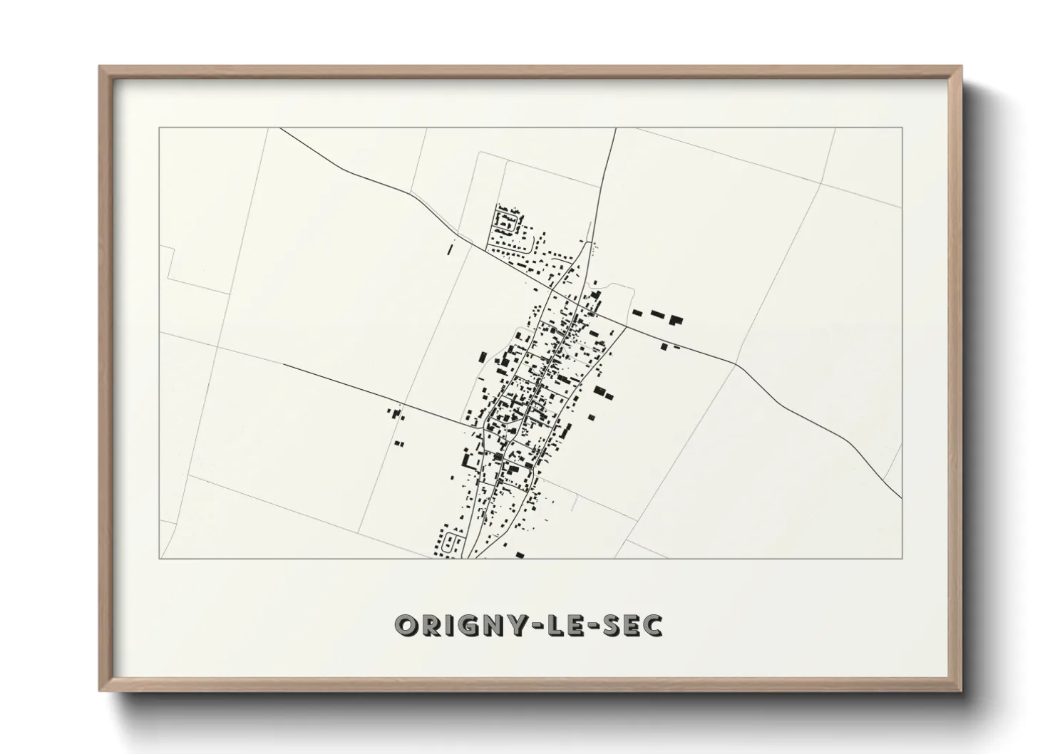 Une affiche de carte sur Origny-le-Sec