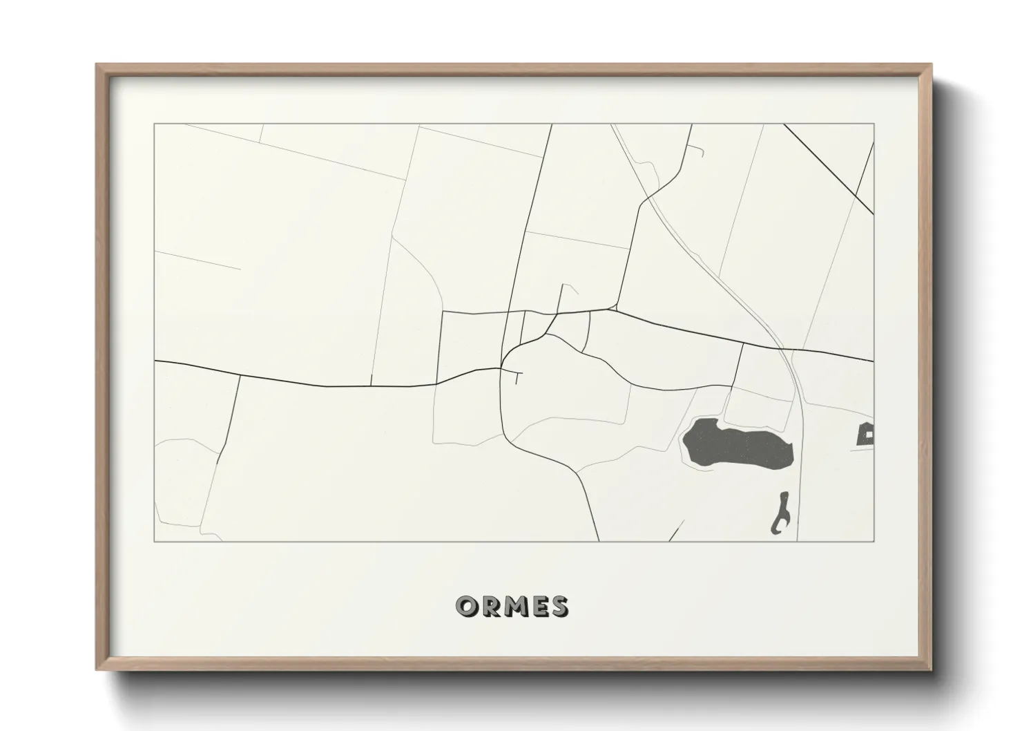 Une affiche de carte sur Ormes