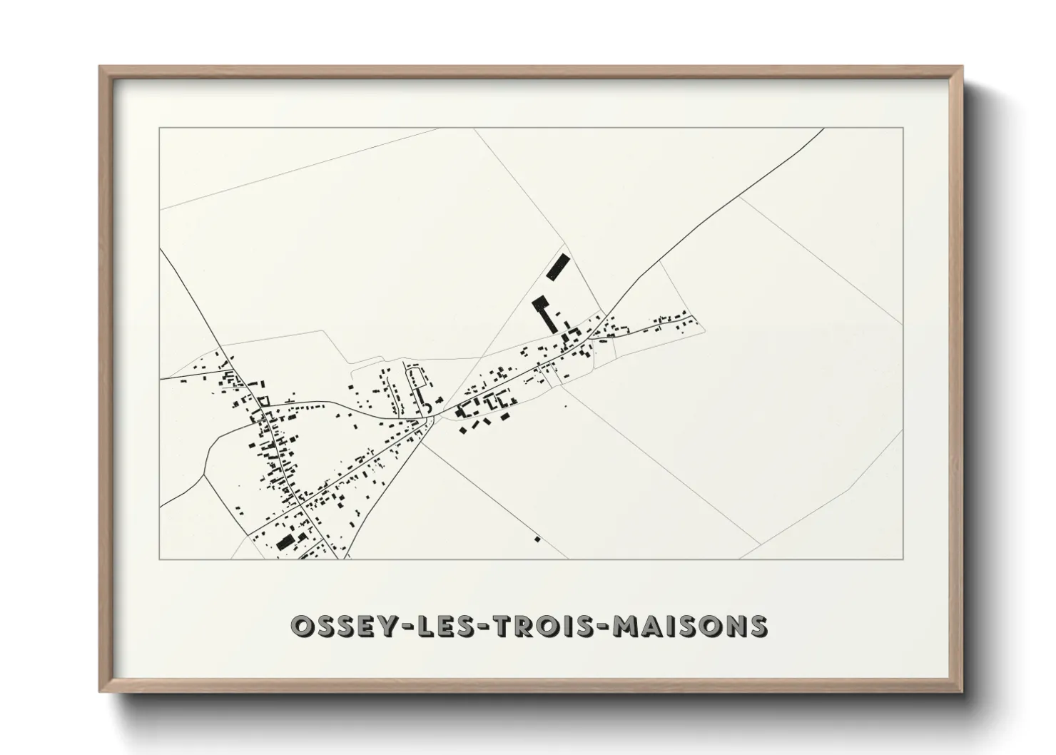 Une affiche de carte sur Ossey-les-Trois-Maisons