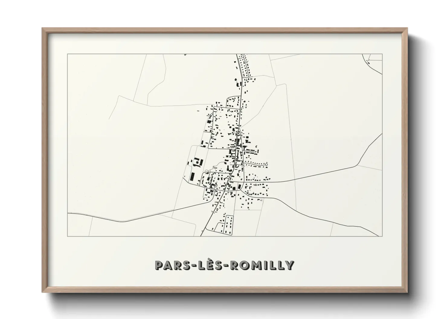 Une affiche de carte sur Pars-lès-Romilly
