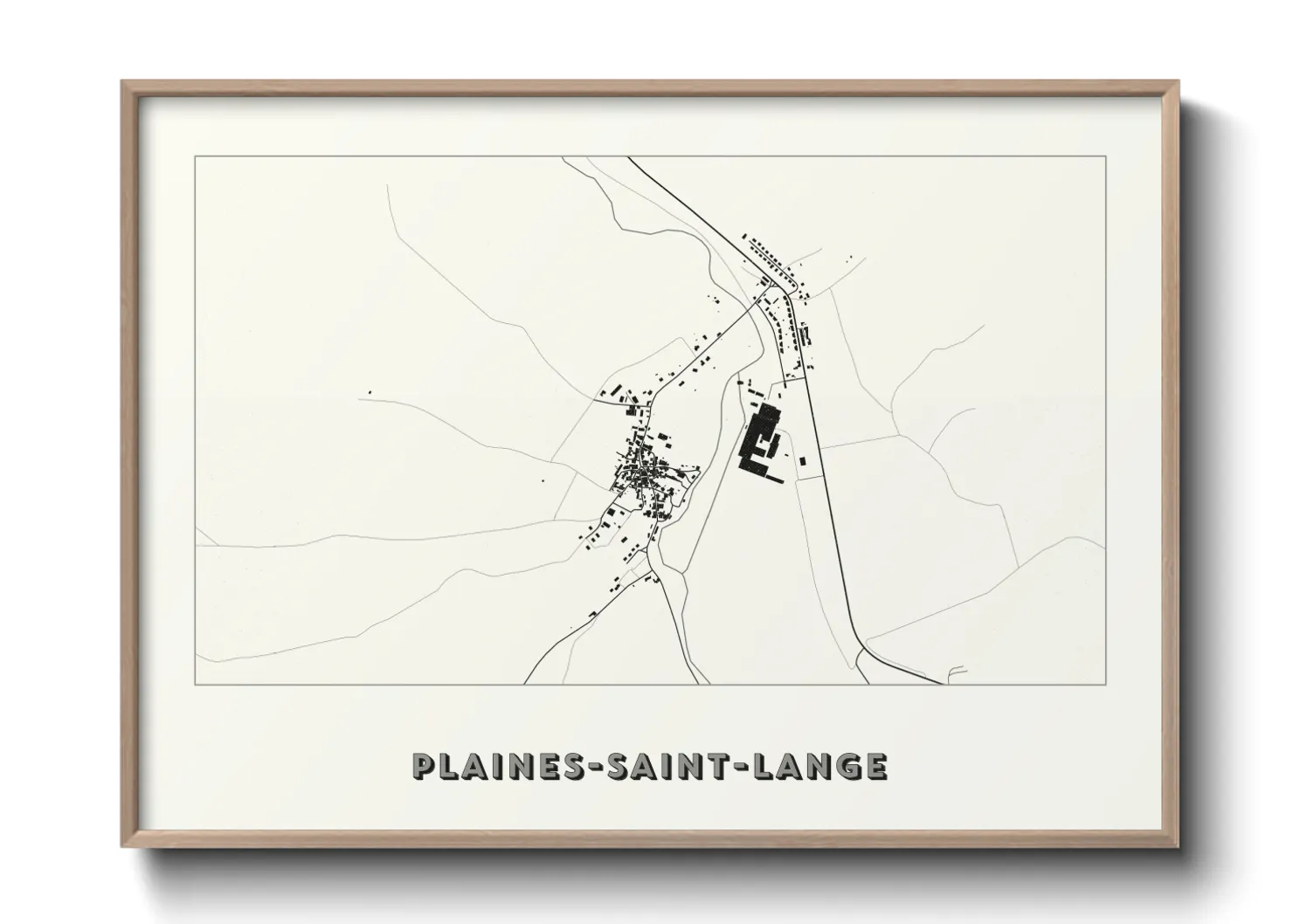 Une affiche de carte sur Plaines-Saint-Lange