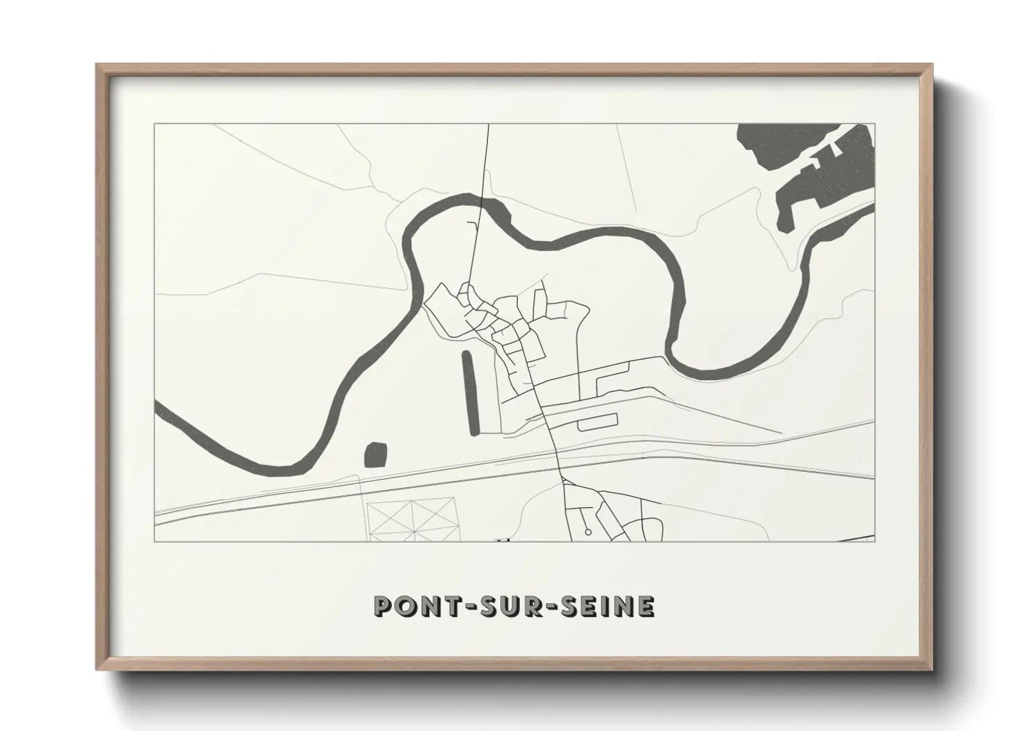 Une affiche de carte sur Pont-sur-Seine