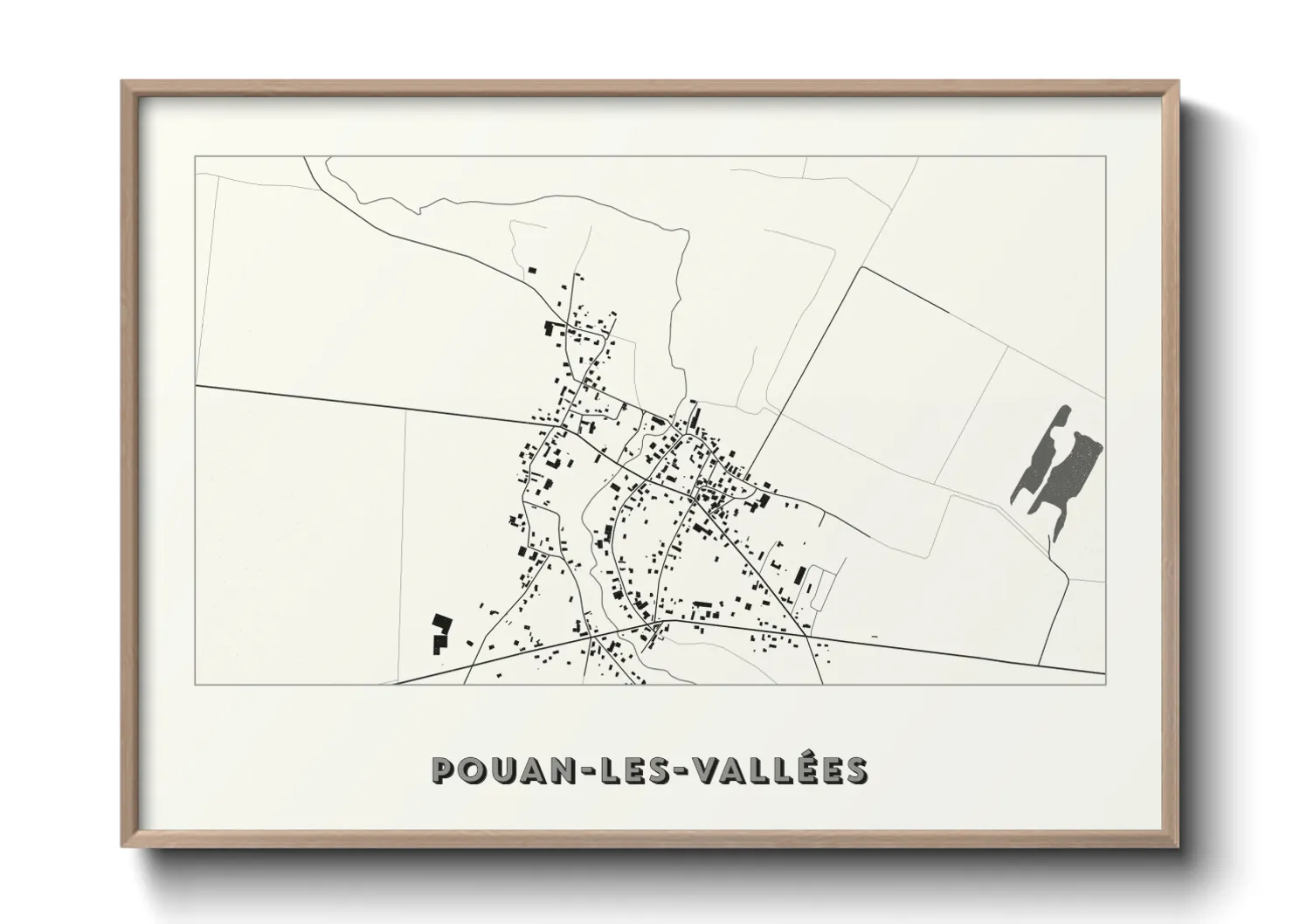 Une affiche de carte sur Pouan-les-Vallées