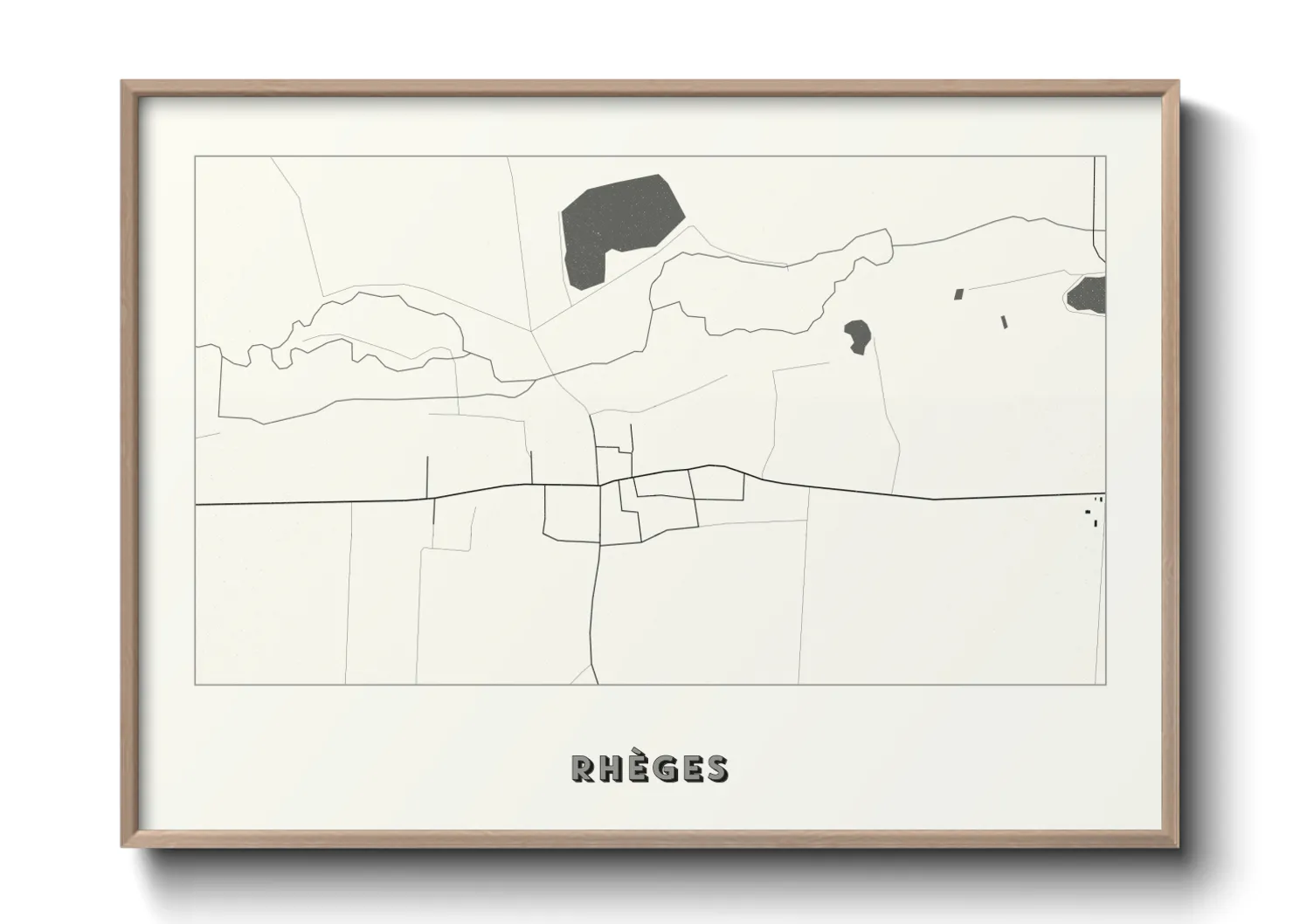 Une affiche de carte sur Rhèges