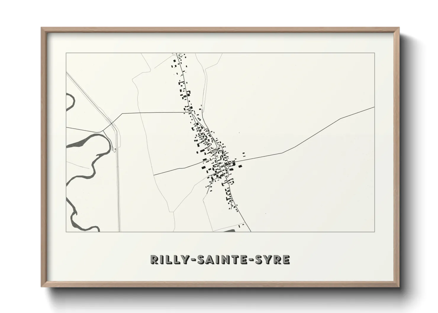 Une affiche de carte sur Rilly-Sainte-Syre