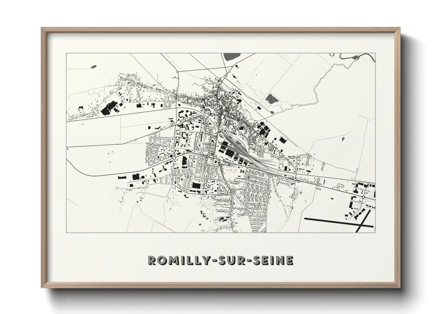 Une affiche de carte sur Romilly-sur-Seine