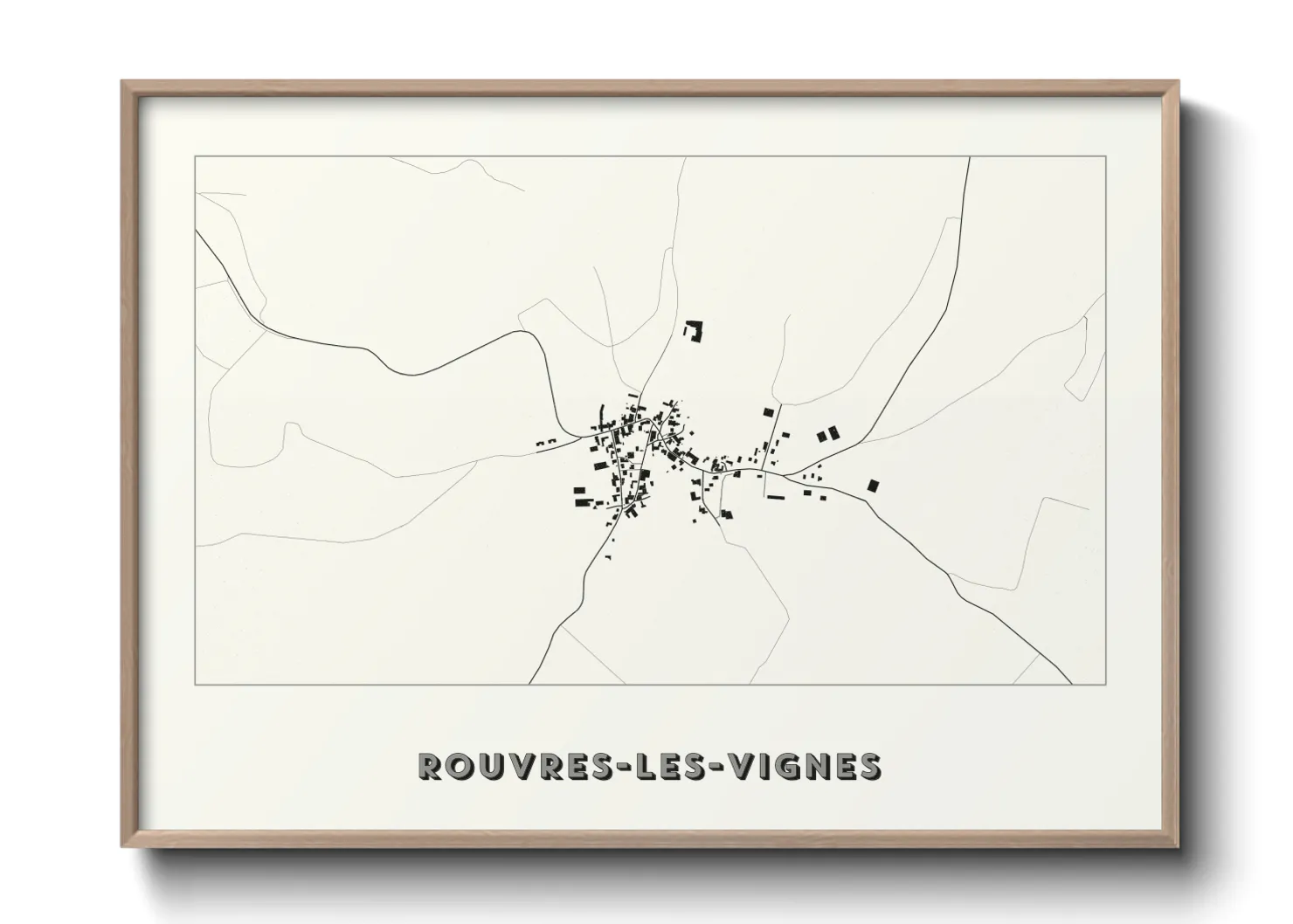 Une affiche de carte sur Rouvres-les-Vignes