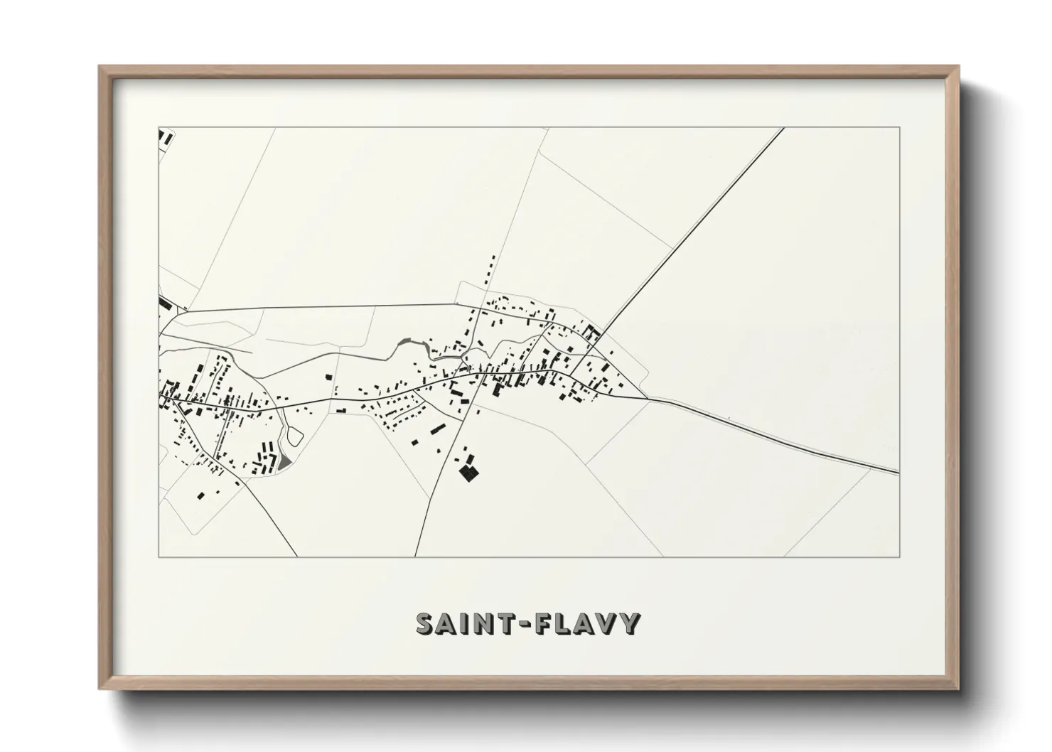 Une affiche de carte sur Saint-Flavy