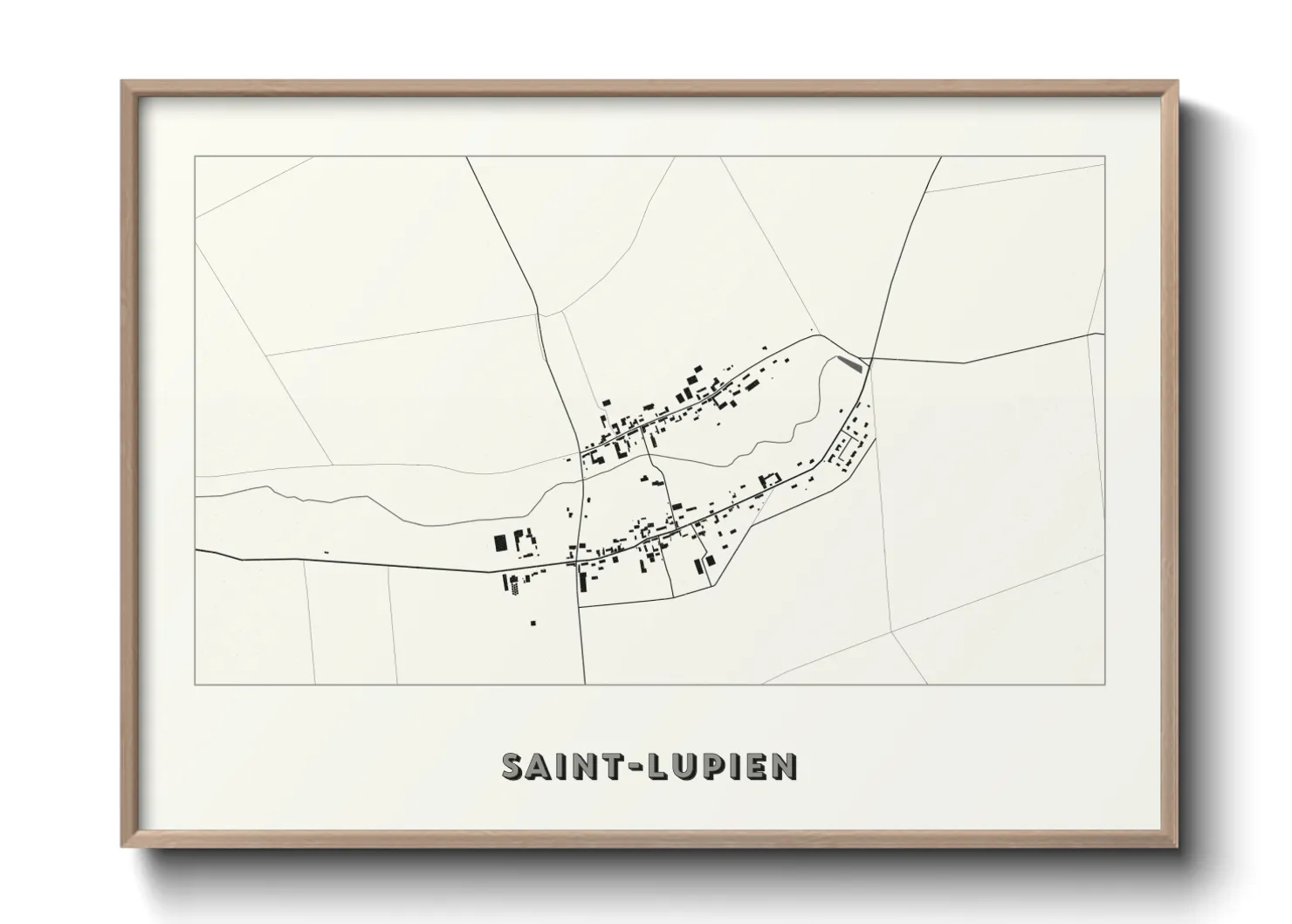 Une affiche de carte sur Saint-Lupien