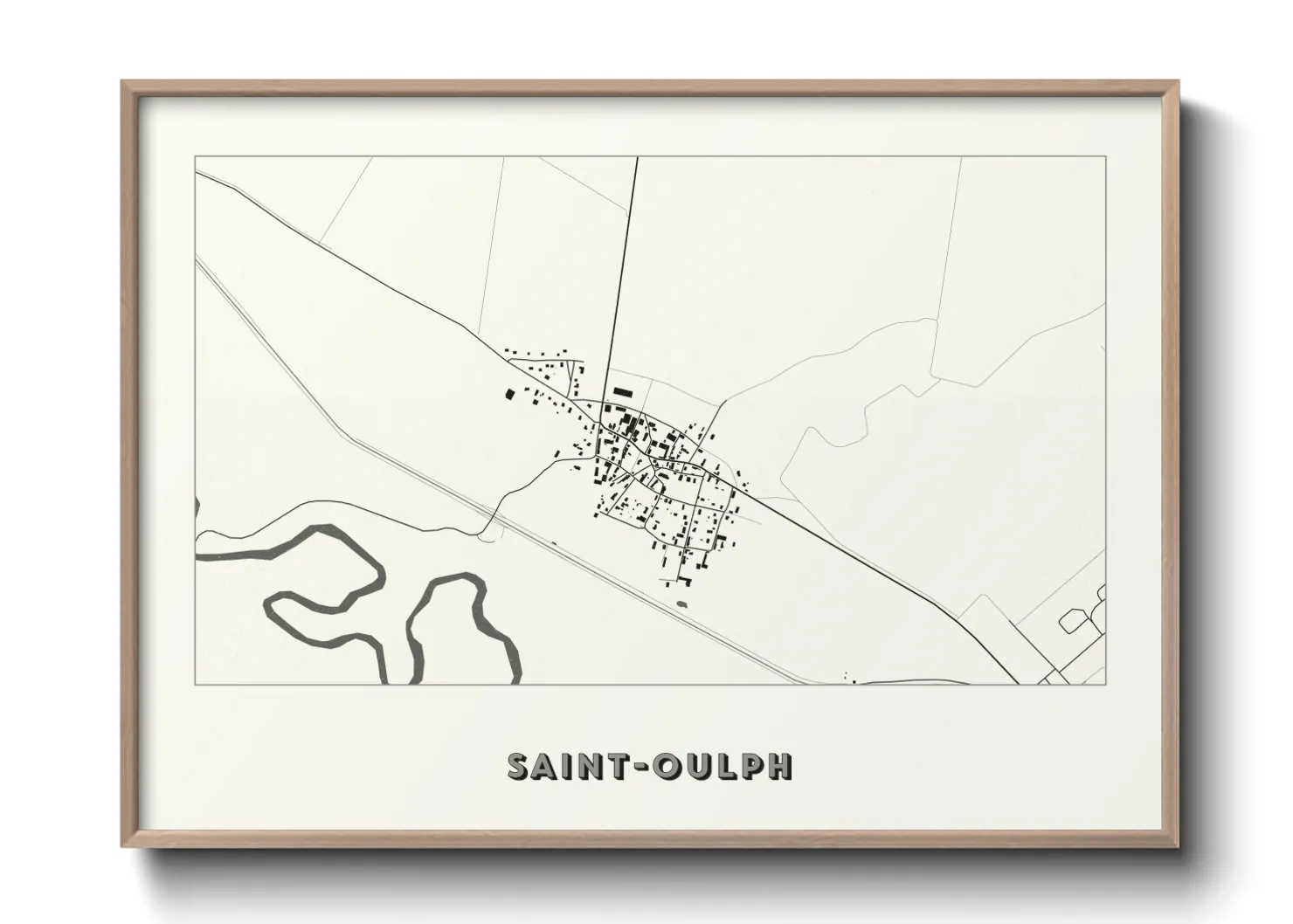 Une affiche de carte sur Saint-Oulph