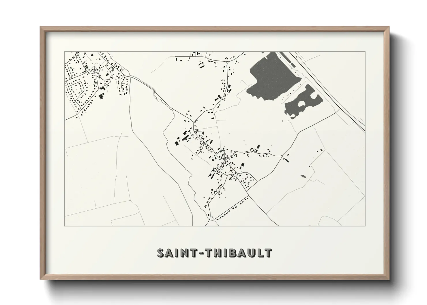 Une affiche de carte sur Saint-Thibault