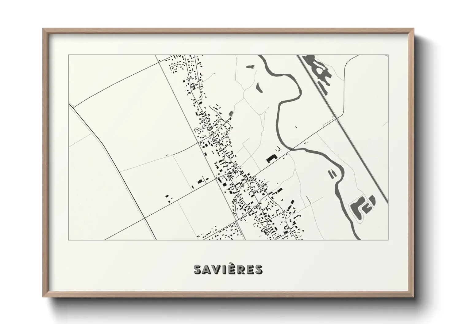 Une affiche de carte sur Savières