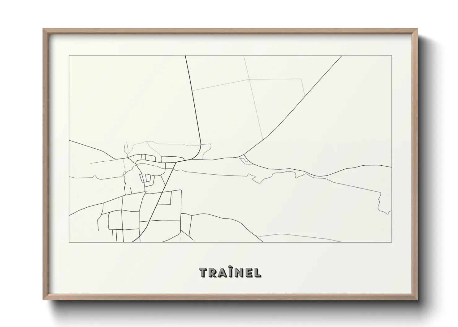 Une affiche de carte sur Traînel