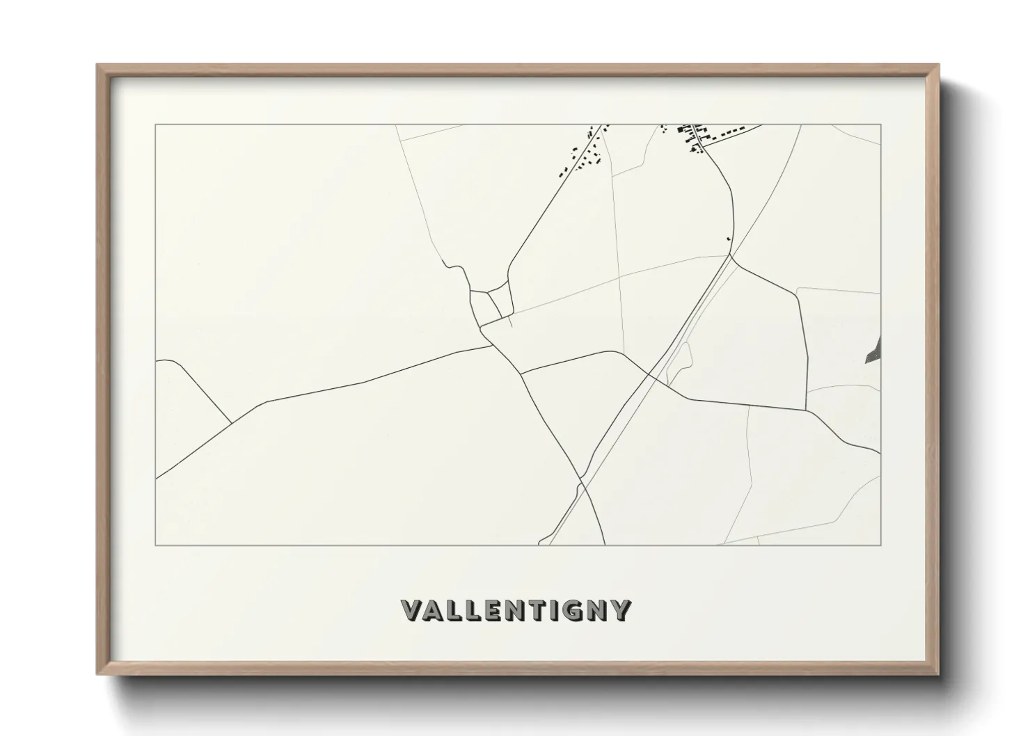 Une affiche de carte sur Vallentigny