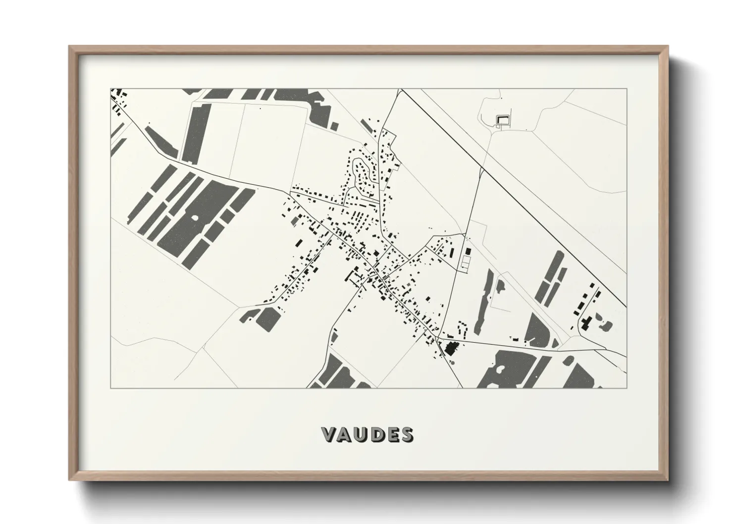 Une affiche de carte sur Vaudes