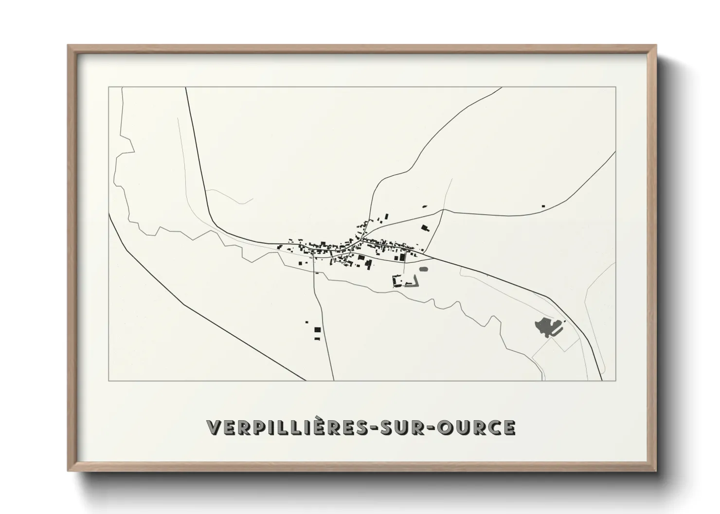 Une affiche de carte sur Verpillières-sur-Ource
