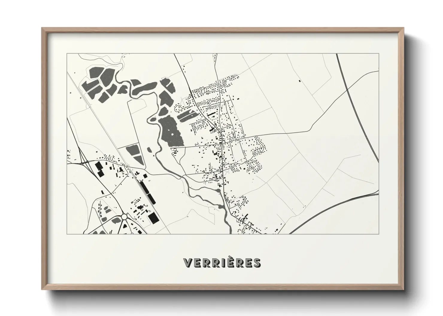 Une affiche de carte sur Verrières