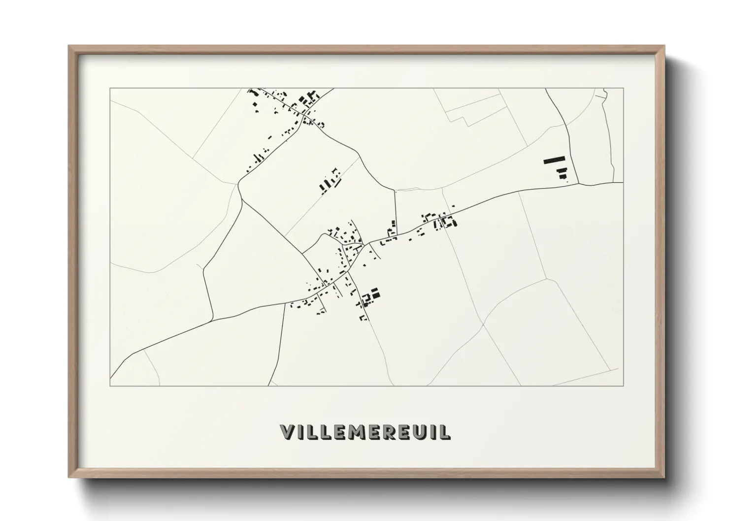 Une affiche de carte sur Villemereuil
