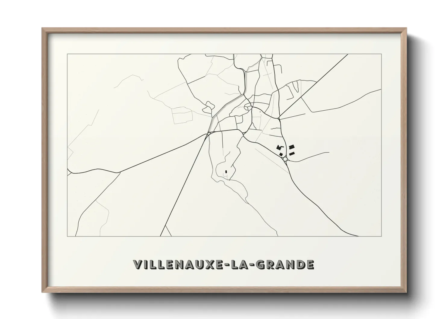 Une affiche de carte sur Villenauxe-la-Grande