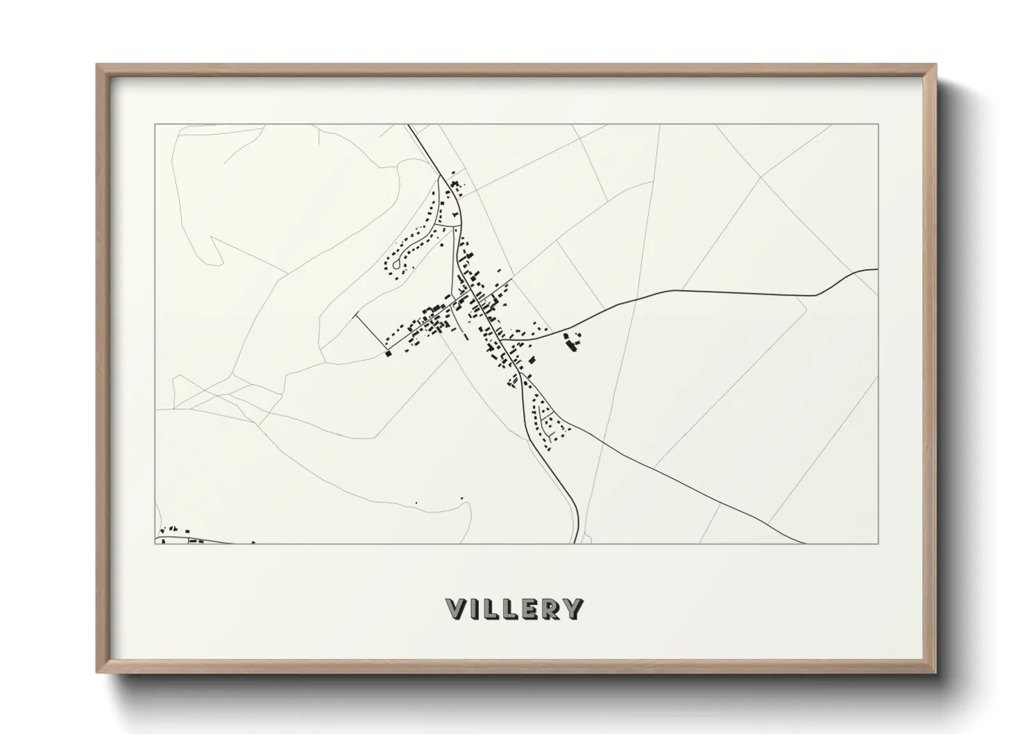 Une affiche de carte sur Villery