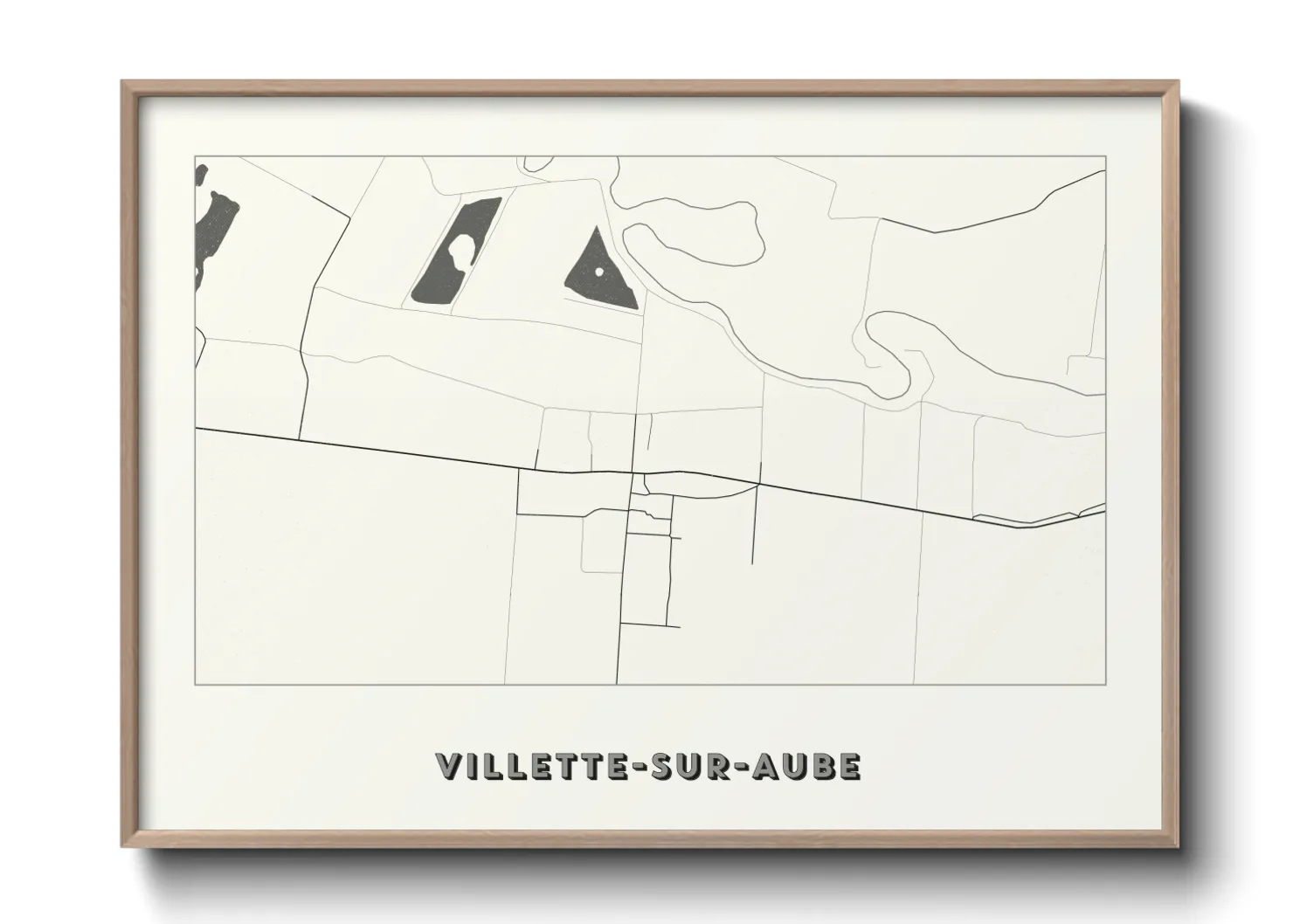 Une affiche de carte sur Villette-sur-Aube