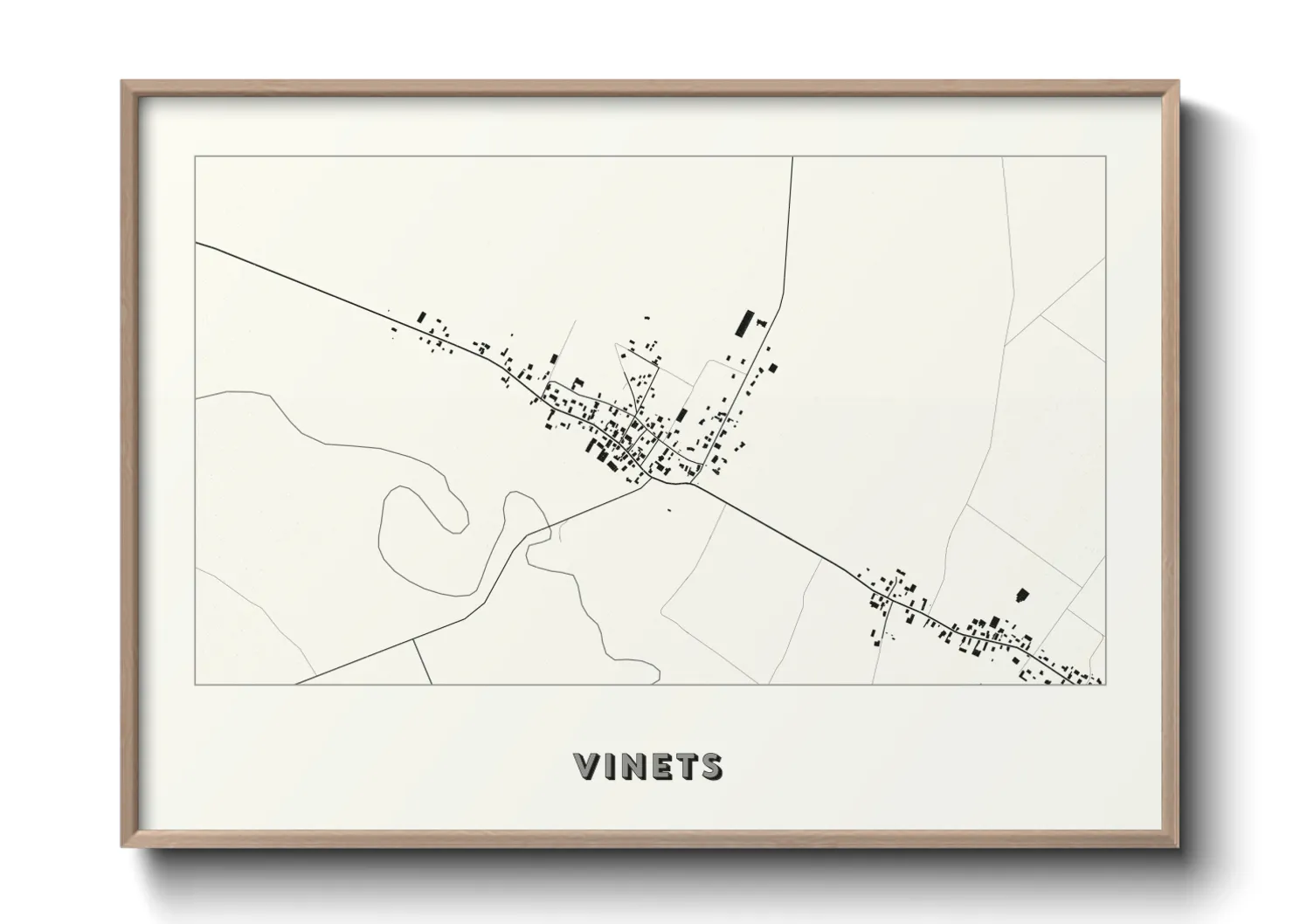 Une affiche de carte sur Vinets