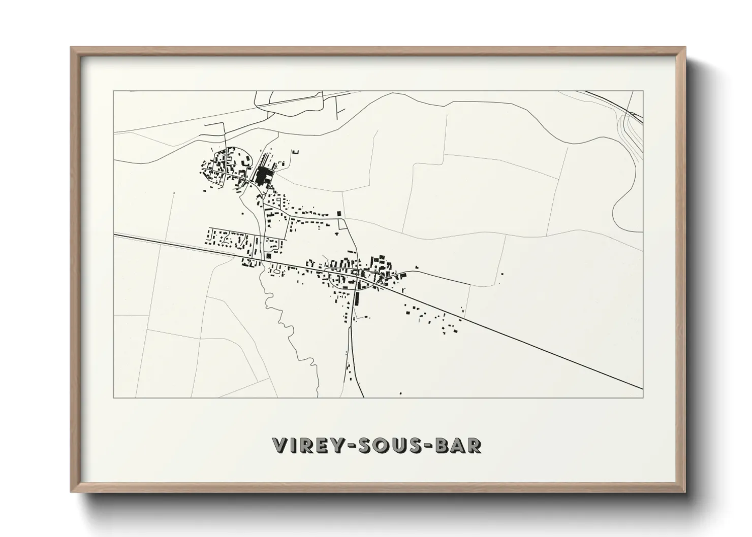 Une affiche de carte sur Virey-sous-Bar