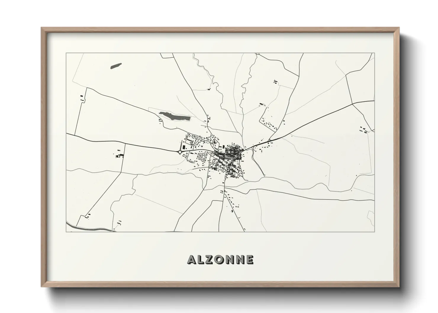 Une affiche de carte sur Alzonne