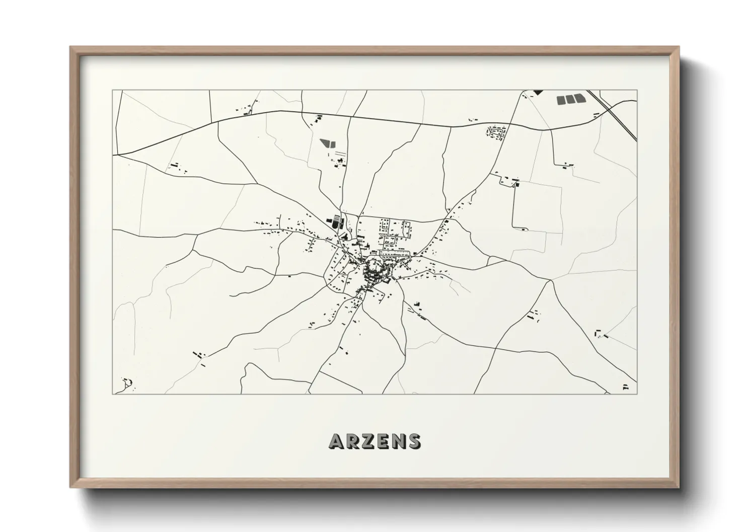 Une affiche de carte sur Arzens
