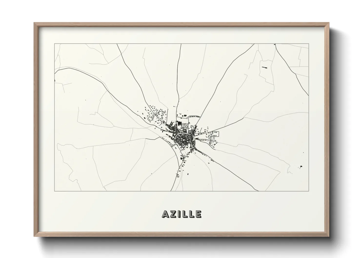 Une affiche de carte sur Azille