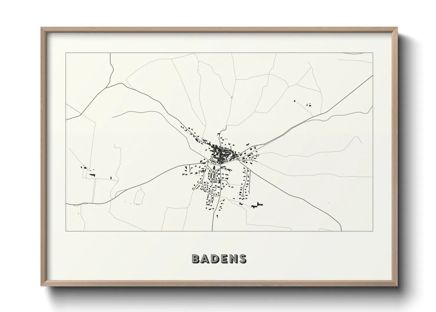 Une affiche de carte sur Badens