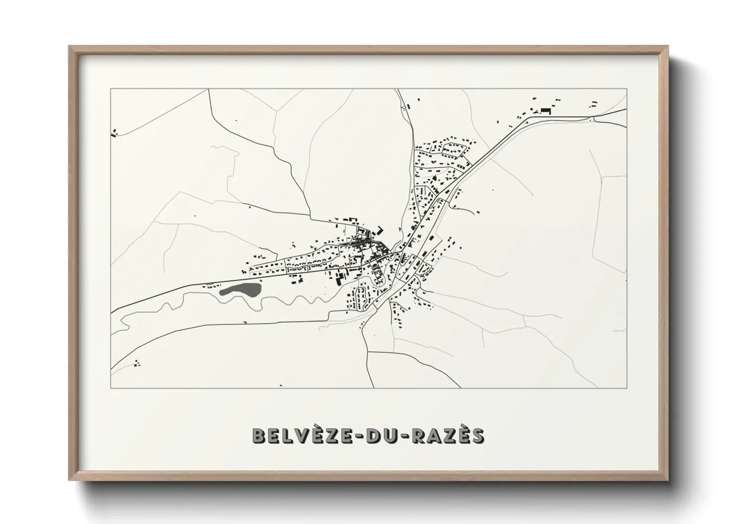 Une affiche de carte sur Belvèze-du-Razès