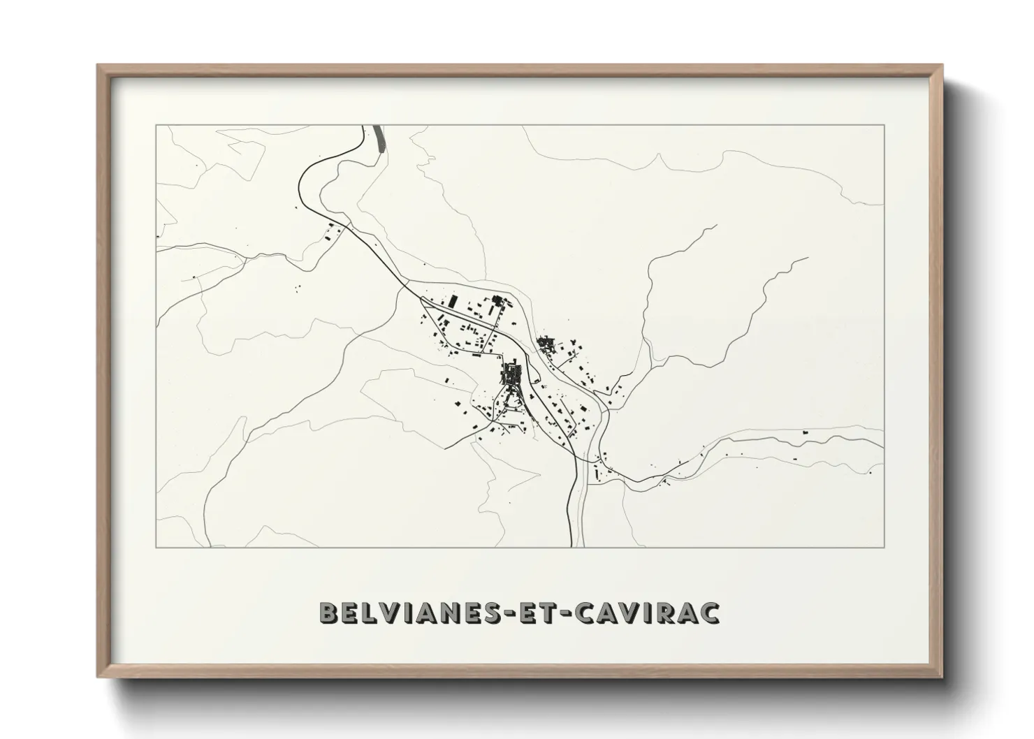 Une affiche de carte sur Belvianes-et-Cavirac