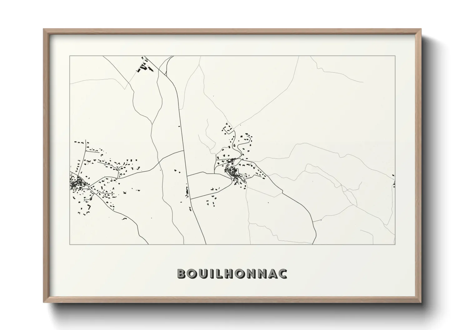 Une affiche de carte sur Bouilhonnac