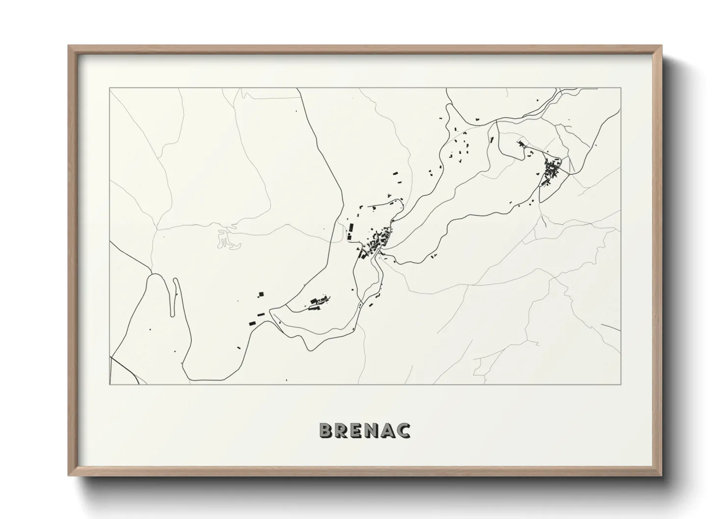Une affiche de carte sur Brenac