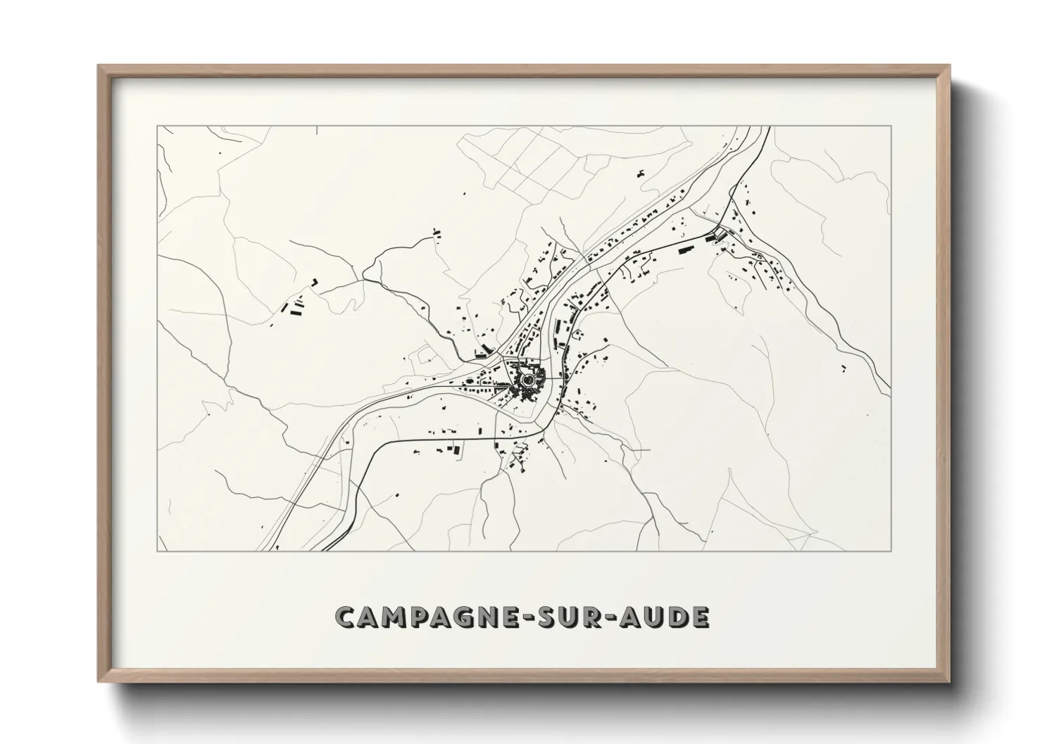 Une affiche de carte sur Campagne-sur-Aude