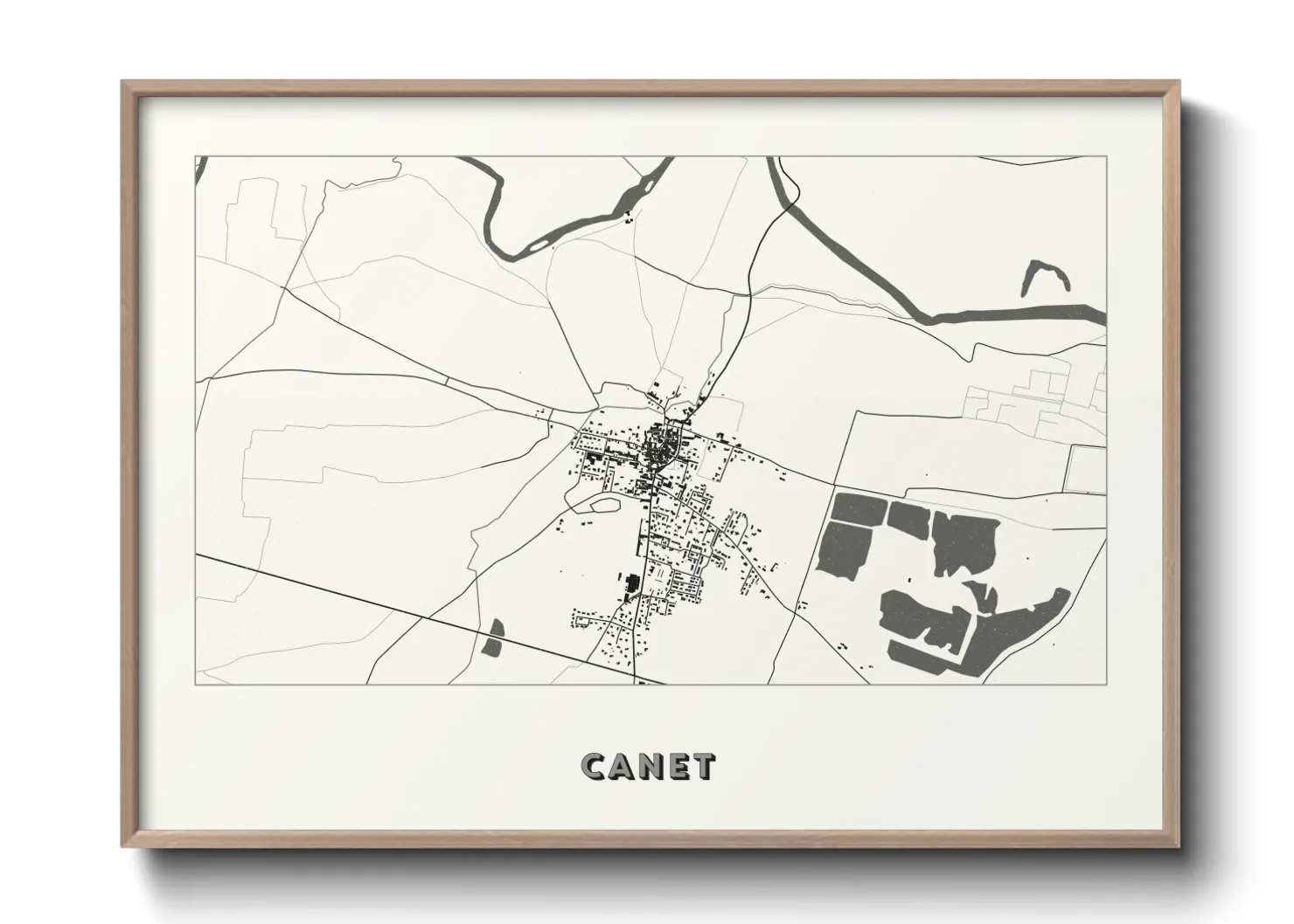 Une affiche de carte sur Canet