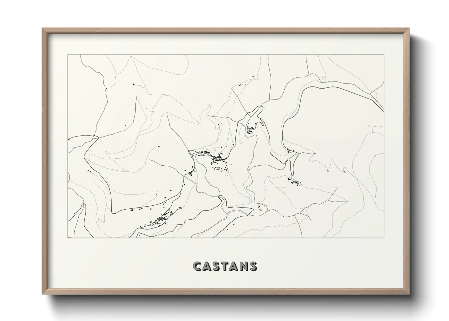 Une affiche de carte sur Castans