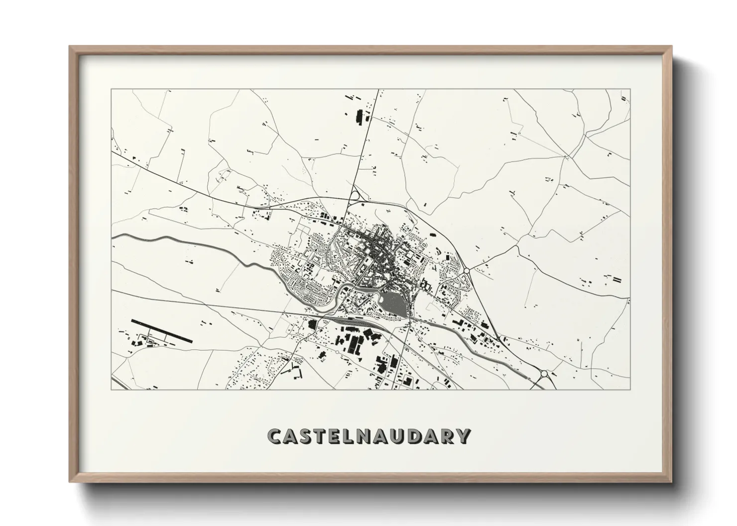 Une affiche de carte sur Castelnaudary
