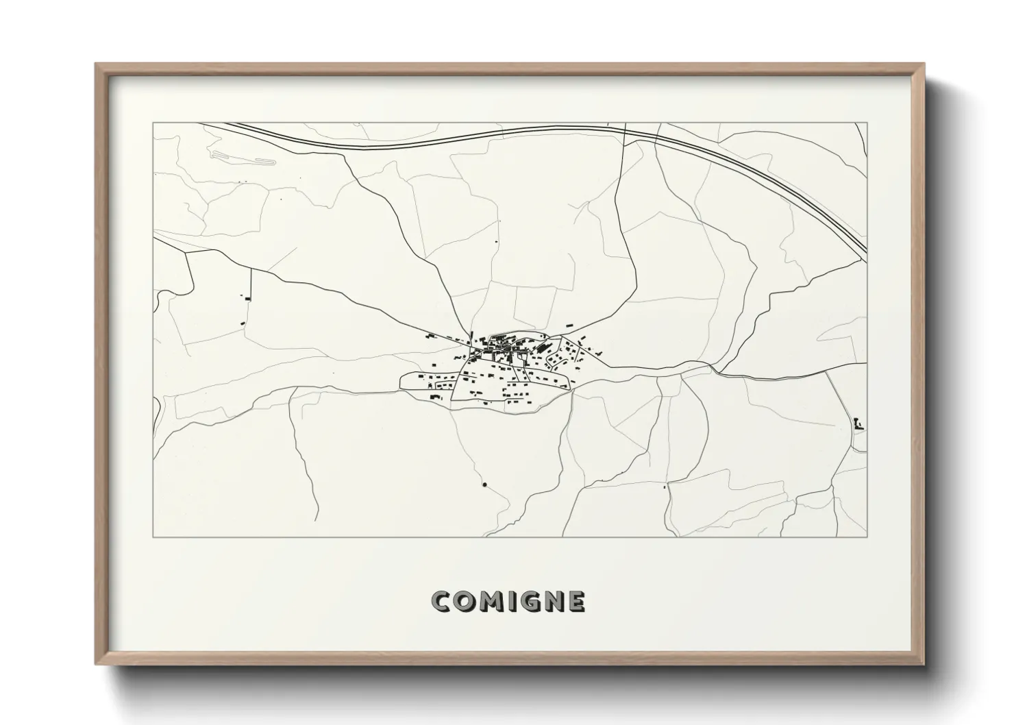 Une affiche de carte sur Comigne