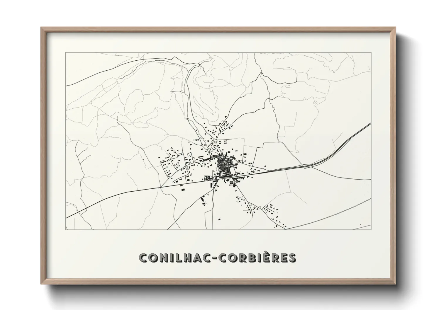 Une affiche de carte sur Conilhac-Corbières