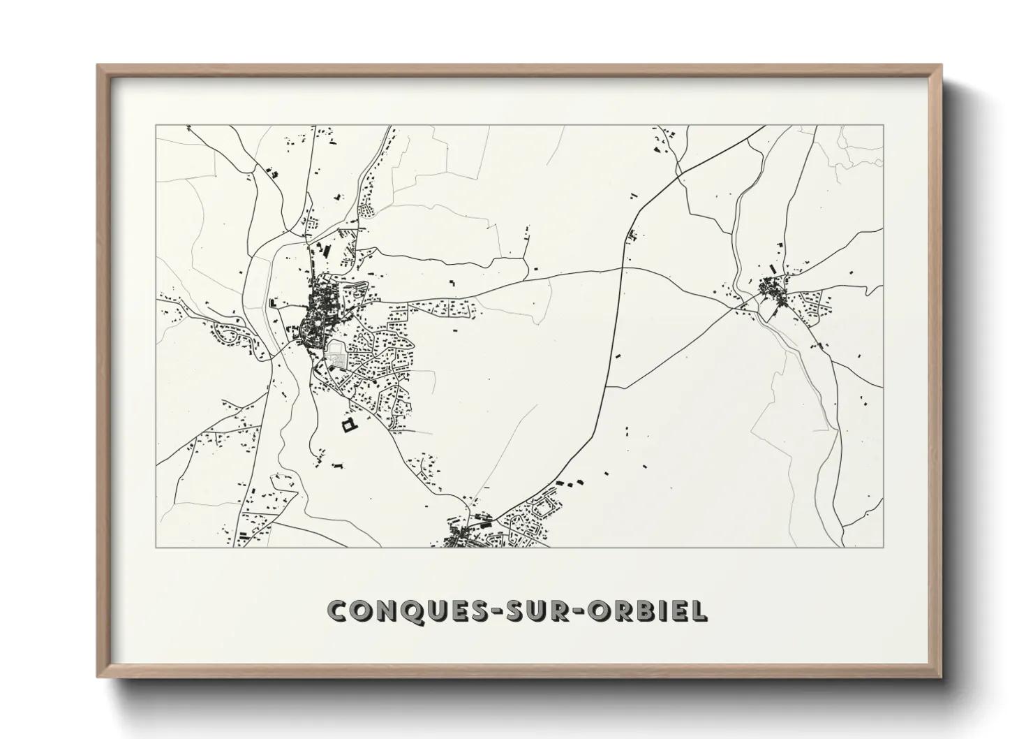 Une affiche de carte sur Conques-sur-Orbiel