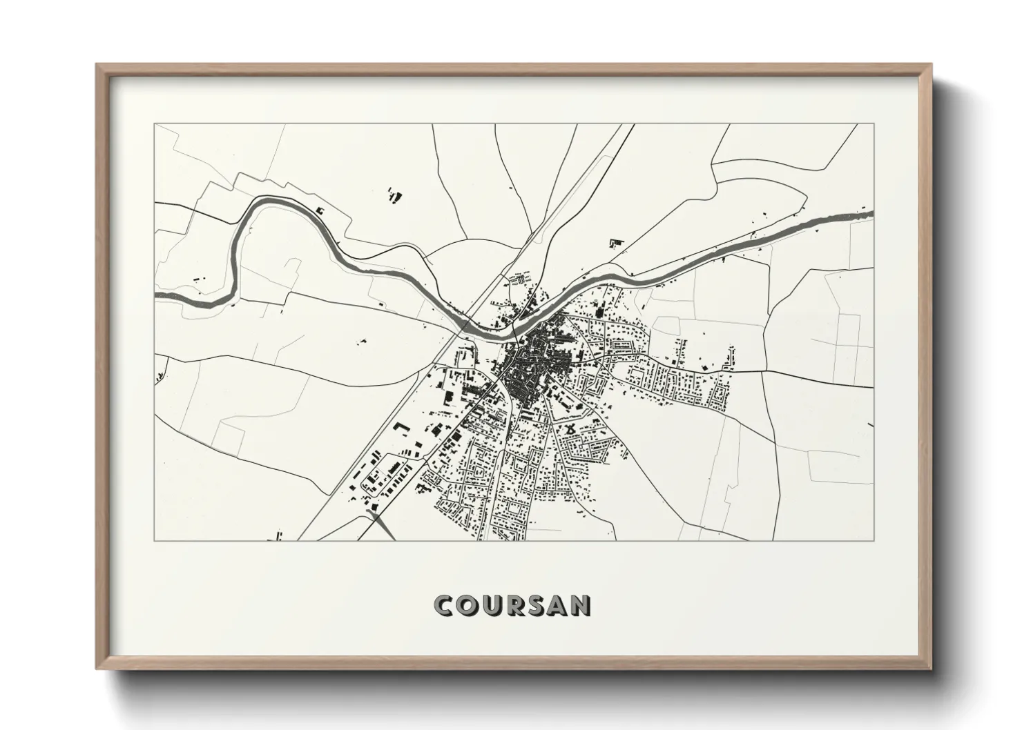 Une affiche de carte sur Coursan