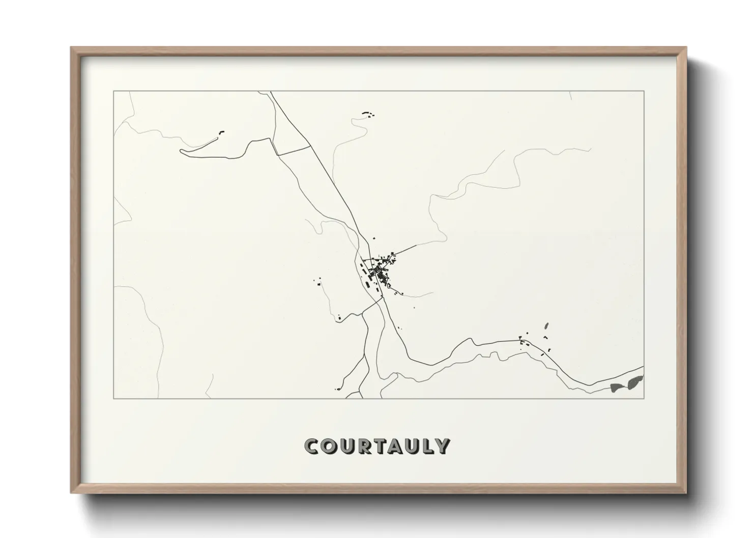 Une affiche de carte sur Courtauly