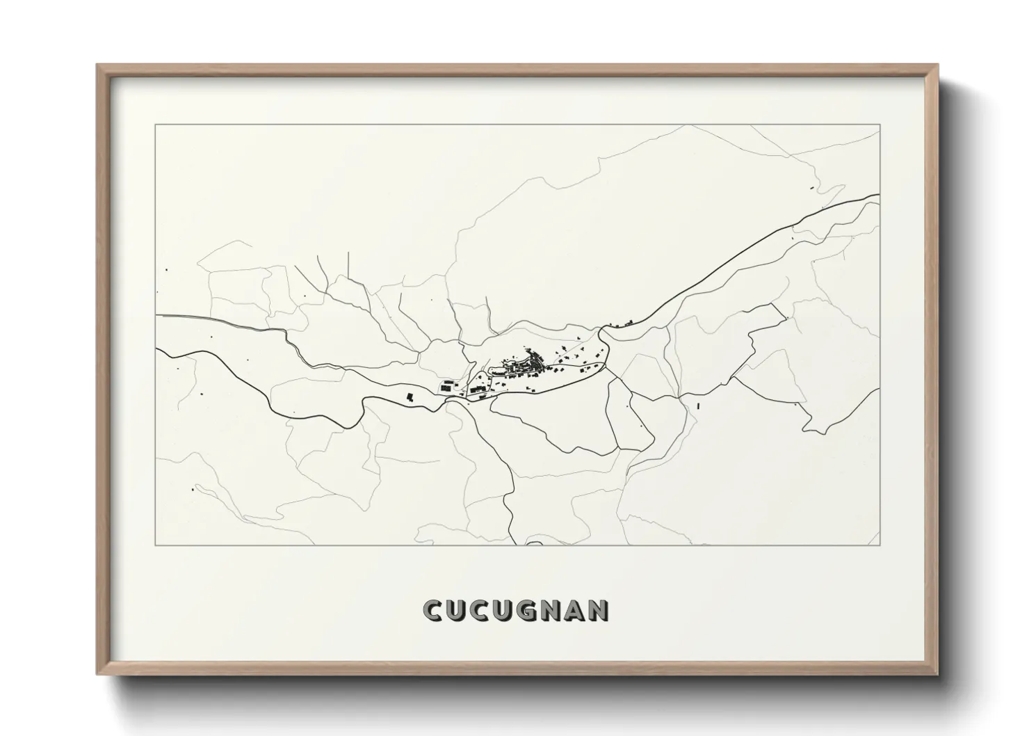 Une affiche de carte sur Cucugnan