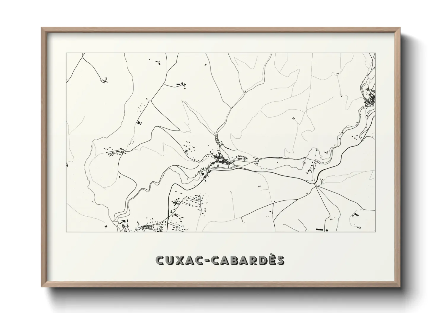 Une affiche de carte sur Cuxac-Cabardès