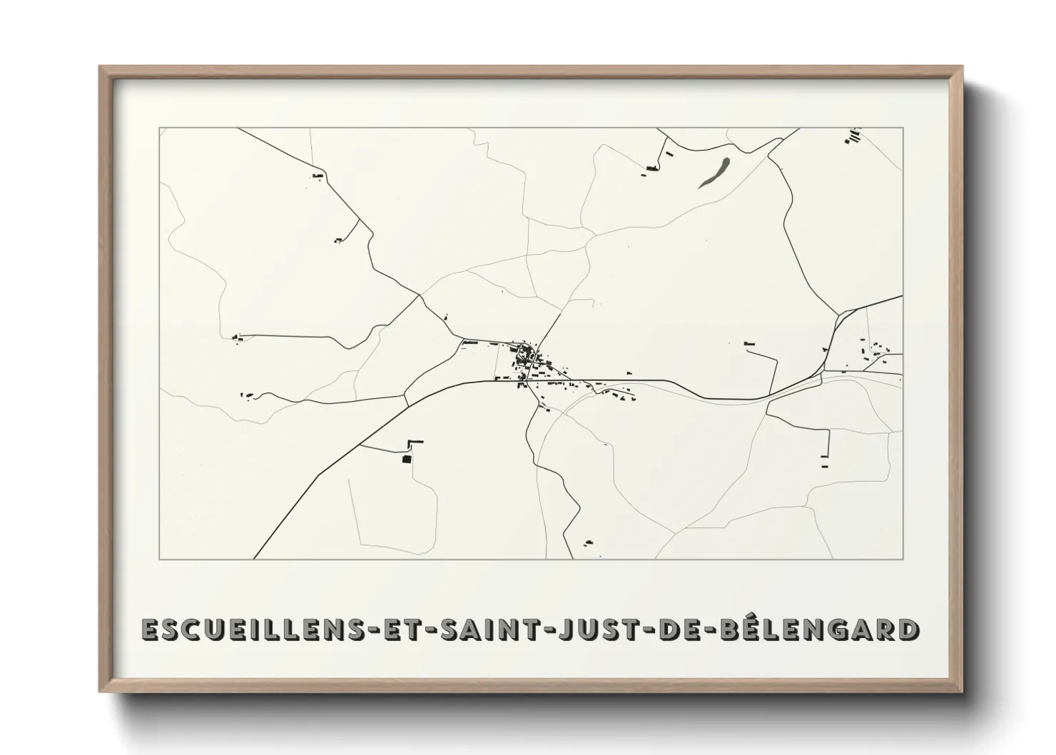 Une affiche de carte sur Escueillens-et-Saint-Just-de-Bélengard