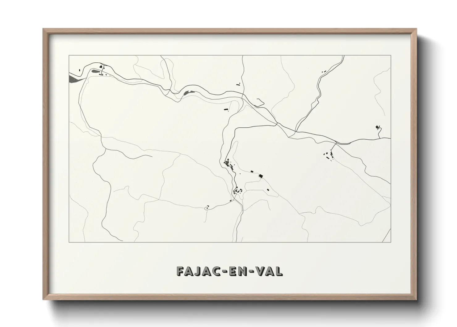 Une affiche de carte sur Fajac-en-Val