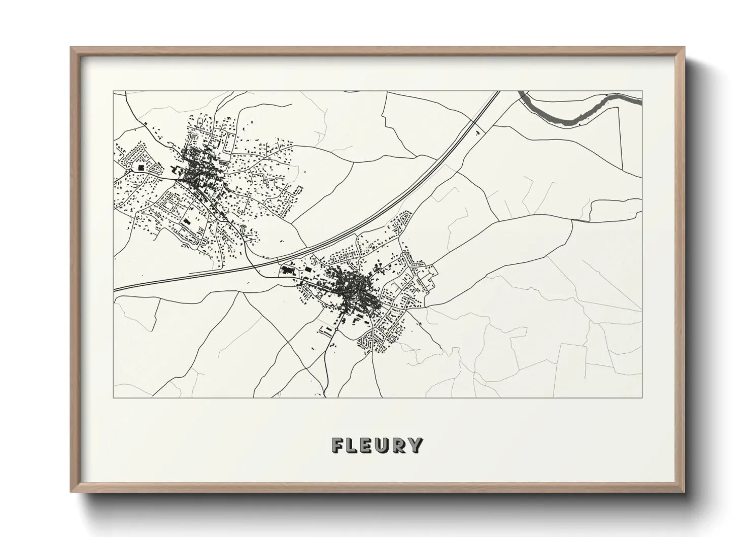 Une affiche de carte sur Fleury