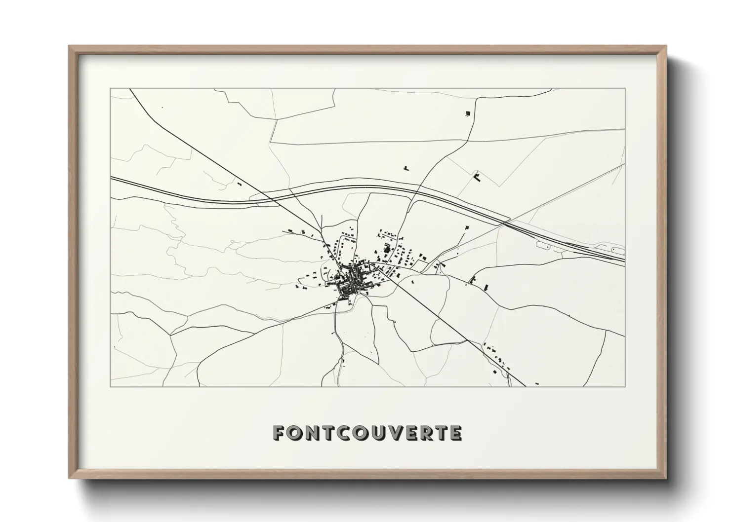 Une affiche de carte sur Fontcouverte